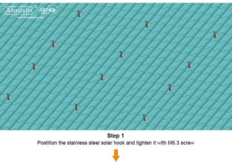 ART SIGN 傾斜タイル屋根ソーラーマウントブラケットの設置手順