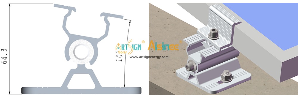 ART SIGN solar flat roof bracket AS-AFL-03