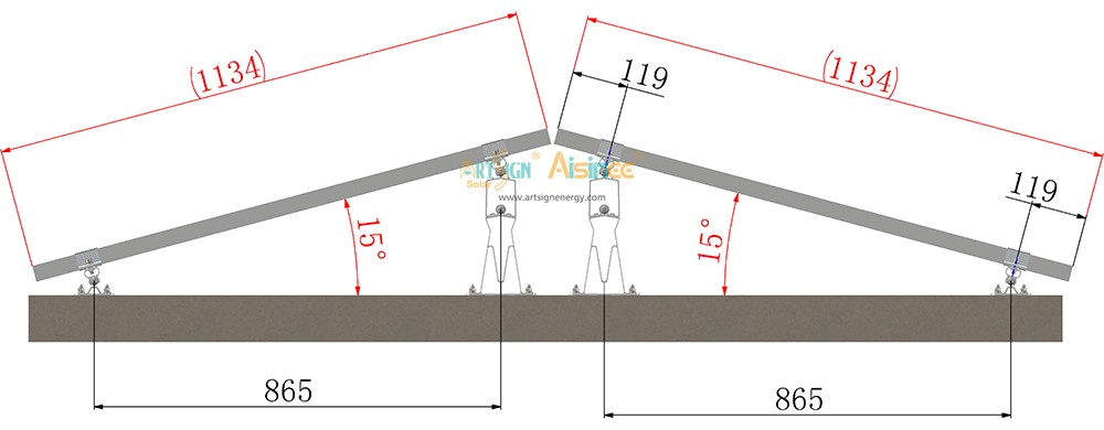 ART SIGN solar flat roof bracket AS-AFL-03