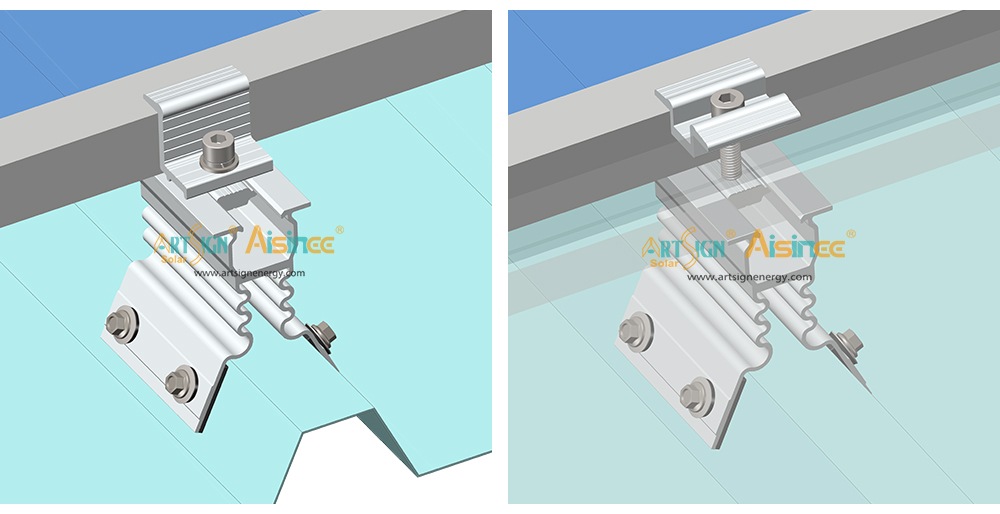 ART SIGN corrugated metal roof solar racking AS-ARH-28