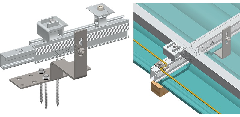 all-in-one rooftop PV aluminum rack kit