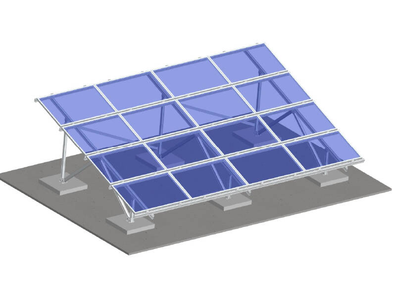 アルミ太陽光パネルを地上に取り付けシステム-矩形ビーム 