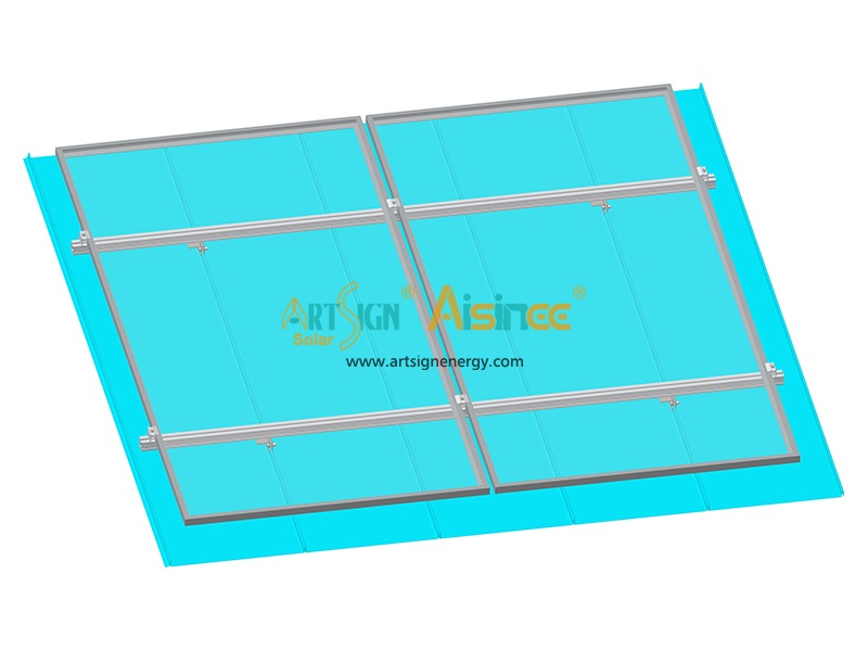 太陽光金属屋根マウントラックシステム用垂直折り曲げエッジ亜鉛屋根クランプへの穴あけ不要工事| ART SIGN