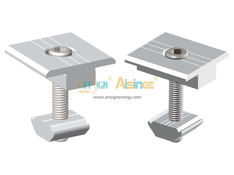 工場直送の耐久性のあるアルミニウム製ミッドクランプ(PVブラケット取り付けシステム用)|アートサイン